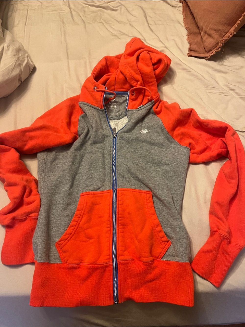 Nike Orange and Gray Kids Full-Zip Hoodie